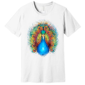 Colorful Peacock Art Premium T-Shirt