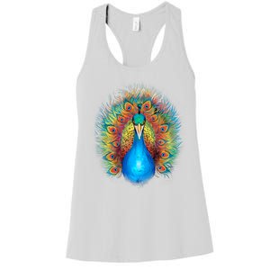 Colorful Peacock Art Women's Racerback Tank