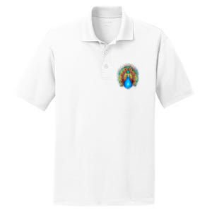 Colorful Peacock Art PosiCharge RacerMesh Polo