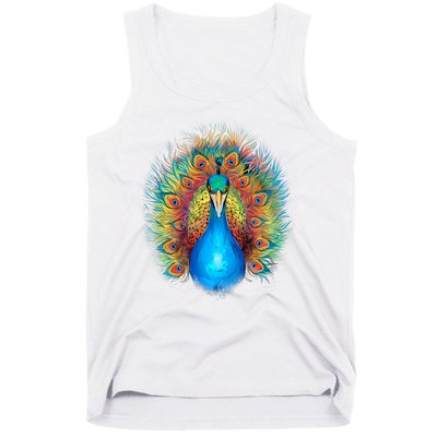 Colorful Peacock Art Tank Top