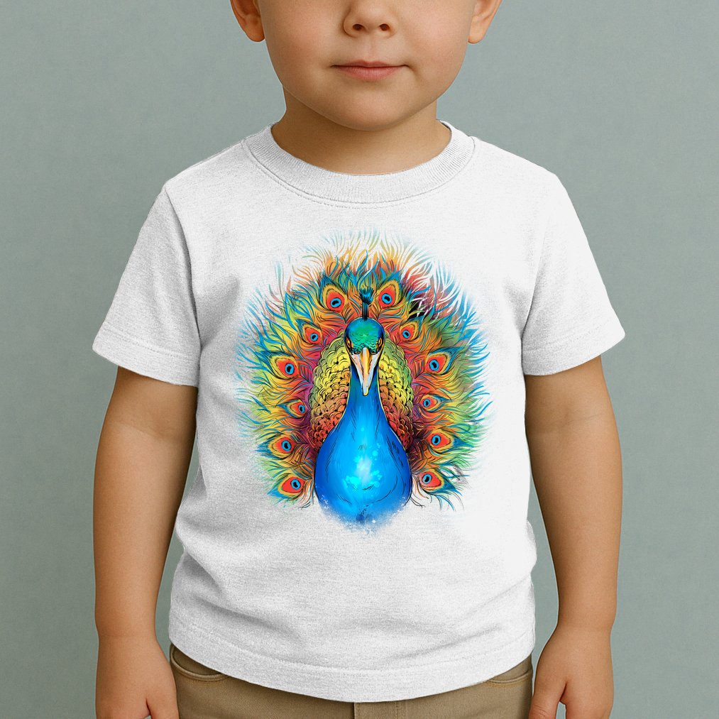 Colorful Peacock Art Toddler T-Shirt