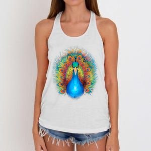 Colorful Peacock Art Women's Knotted Racerback Tank