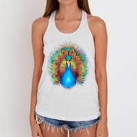 Colorful Peacock Art Women's Knotted Racerback Tank