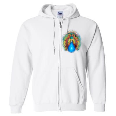 Colorful Peacock Art Full Zip Hoodie