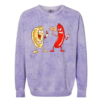 Cool Pierogi And Kielbasa Polish Food Funny Foodie Gift Colorblast Crewneck Sweatshirt