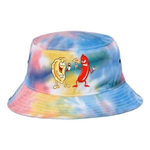 Cool Pierogi And Kielbasa Polish Food Funny Foodie Gift Tie Dye Newport Bucket Hat