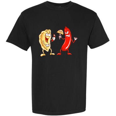 Cool Pierogi And Kielbasa Polish Food Funny Foodie Gift Garment-Dyed Heavyweight T-Shirt