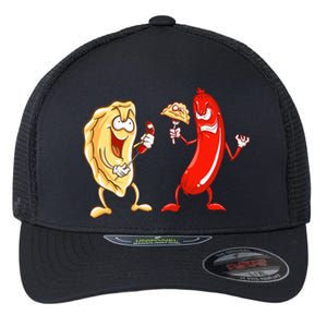 Cool Pierogi And Kielbasa Polish Food Funny Foodie Gift Flexfit Unipanel Trucker Cap