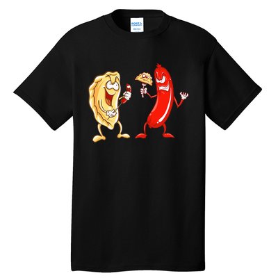 Cool Pierogi And Kielbasa Polish Food Funny Foodie Gift Tall T-Shirt