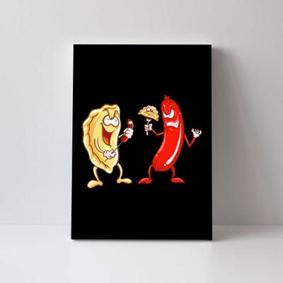 Cool Pierogi And Kielbasa Polish Food Funny Foodie Gift Canvas