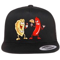 Cool Pierogi And Kielbasa Polish Food Funny Foodie Gift Flat Bill Trucker Hat