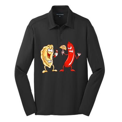 Cool Pierogi And Kielbasa Polish Food Funny Foodie Gift Silk Touch Performance Long Sleeve Polo