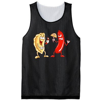 Cool Pierogi And Kielbasa Polish Food Funny Foodie Gift Mesh Reversible Basketball Jersey Tank