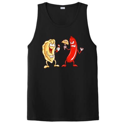 Cool Pierogi And Kielbasa Polish Food Funny Foodie Gift PosiCharge Competitor Tank