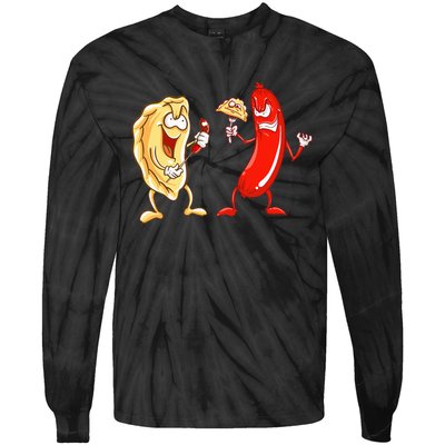 Cool Pierogi And Kielbasa Polish Food Funny Foodie Gift Tie-Dye Long Sleeve Shirt