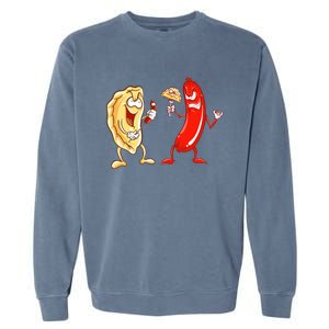 Cool Pierogi And Kielbasa Polish Food Funny Foodie Gift Garment-Dyed Sweatshirt