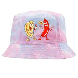 Cool Pierogi And Kielbasa Polish Food Funny Foodie Gift Tie-Dyed Bucket Hat