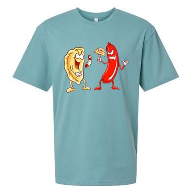 Cool Pierogi And Kielbasa Polish Food Funny Foodie Gift Sueded Cloud Jersey T-Shirt