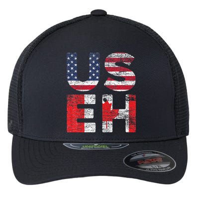 Canadian Pride American USA USEH US Flag Canada Flexfit Unipanel Trucker Cap
