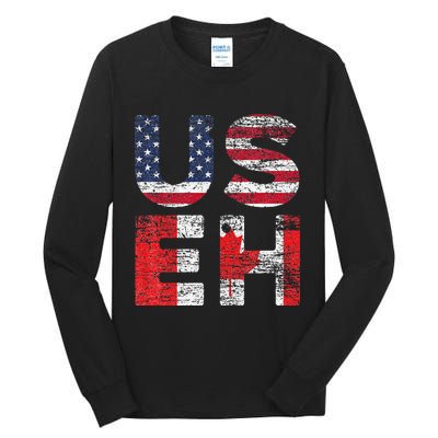 Canadian Pride American USA USEH US Flag Canada Tall Long Sleeve T-Shirt