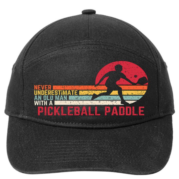 Cool Pickleball Art Paddle Pickleball Player  7-Panel Snapback Hat