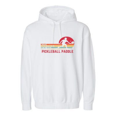 Cool Pickleball Art Paddle Pickleball Player  Garment-Dyed Fleece Hoodie