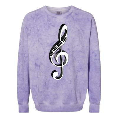 Cool Piano Art Men Women Musical Notes Piano Player Treble Colorblast Crewneck Sweatshirt