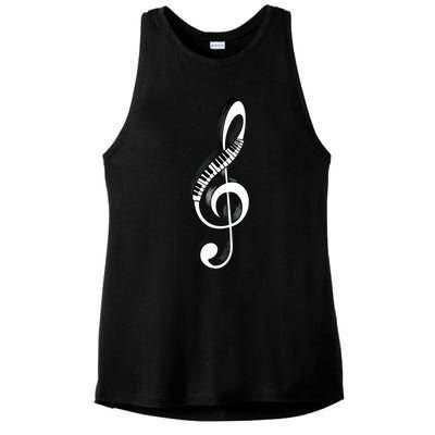 Cool Piano Art Men Women Musical Notes Piano Player Treble Ladies PosiCharge Tri-Blend Wicking Tank