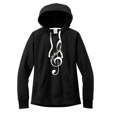 Cool Piano Art Men Women Musical Notes Piano Player Treble Women's Fleece Hoodie