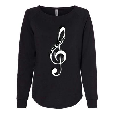 Cool Piano Art Men Women Musical Notes Piano Player Treble Womens California Wash Sweatshirt