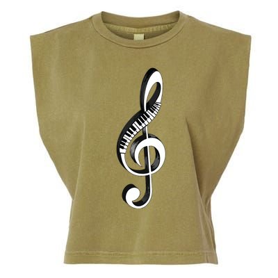 Cool Piano Art Men Women Musical Notes Piano Player Treble Garment-Dyed Women's Muscle Tee