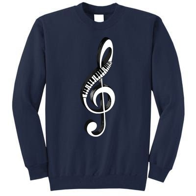 Cool Piano Art Men Women Musical Notes Piano Player Treble Tall Sweatshirt