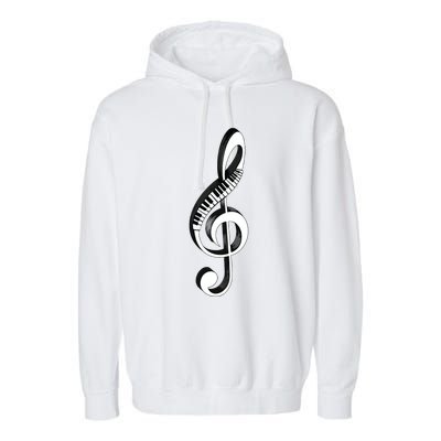 Cool Piano Art Men Women Musical Notes Piano Player Treble Garment-Dyed Fleece Hoodie