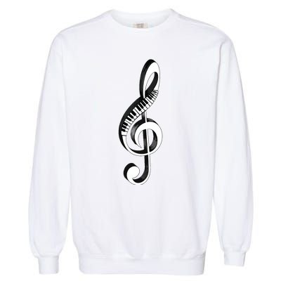 Cool Piano Art Men Women Musical Notes Piano Player Treble Garment-Dyed Sweatshirt