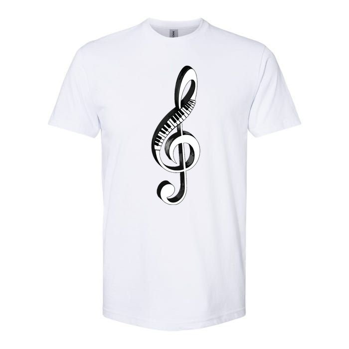 Cool Piano Art Men Women Musical Notes Piano Player Treble Softstyle CVC T-Shirt