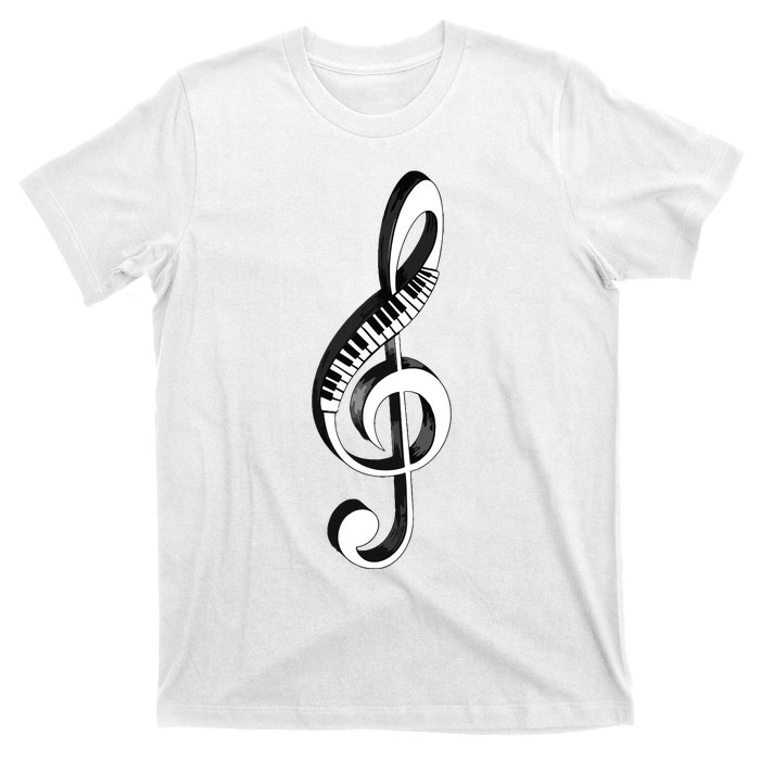 Cool Piano Art Men Women Musical Notes Piano Player Treble T-Shirt