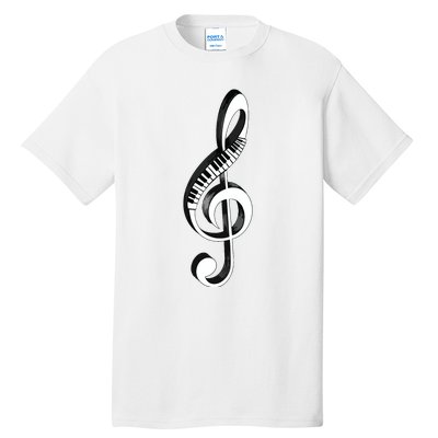 Cool Piano Art Men Women Musical Notes Piano Player Treble Tall T-Shirt