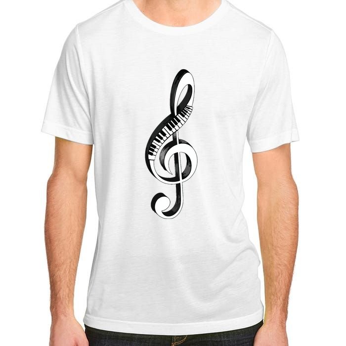 Cool Piano Art Men Women Musical Notes Piano Player Treble Adult ChromaSoft Performance T-Shirt