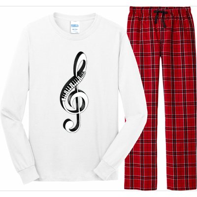 Cool Piano Art Men Women Musical Notes Piano Player Treble Long Sleeve Pajama Set