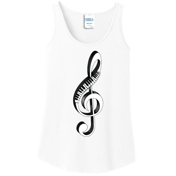 Cool Piano Art Men Women Musical Notes Piano Player Treble Ladies Essential Tank