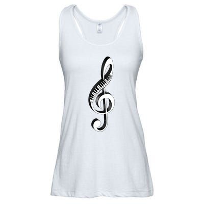 Cool Piano Art Men Women Musical Notes Piano Player Treble Ladies Essential Flowy Tank