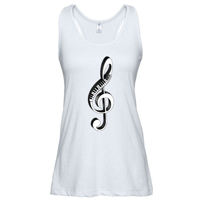 Cool Piano Art Men Women Musical Notes Piano Player Treble Ladies Essential Flowy Tank