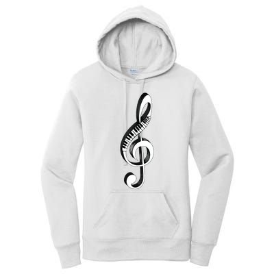 Cool Piano Art Men Women Musical Notes Piano Player Treble Women's Pullover Hoodie