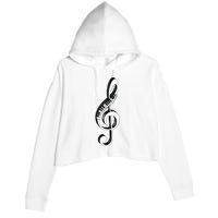 Cool Piano Art Men Women Musical Notes Piano Player Treble Crop Fleece Hoodie