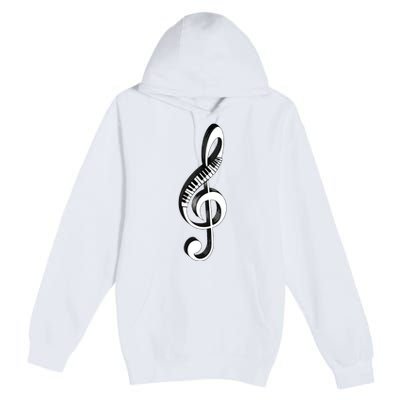 Cool Piano Art Men Women Musical Notes Piano Player Treble Premium Pullover Hoodie