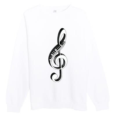 Cool Piano Art Men Women Musical Notes Piano Player Treble Premium Crewneck Sweatshirt