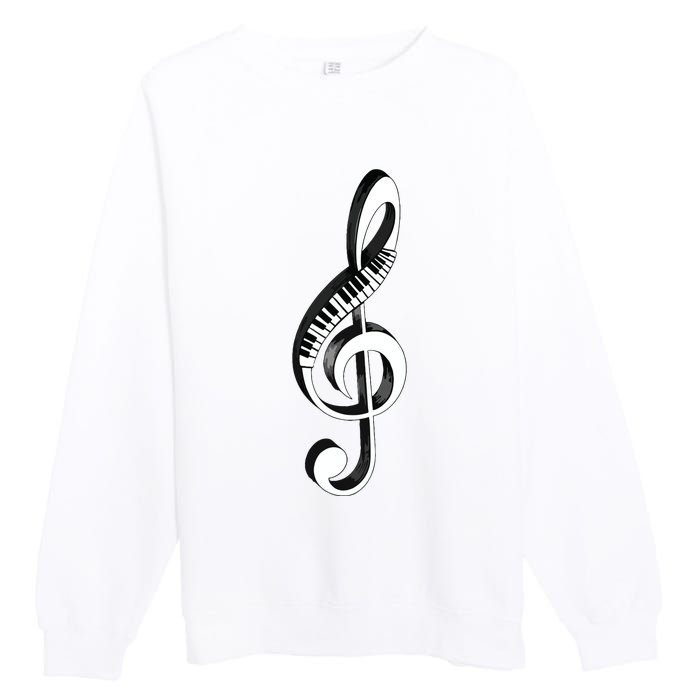 Cool Piano Art Men Women Musical Notes Piano Player Treble Premium Crewneck Sweatshirt