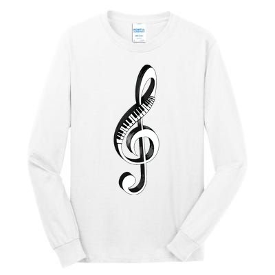 Cool Piano Art Men Women Musical Notes Piano Player Treble Tall Long Sleeve T-Shirt