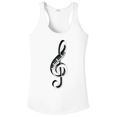 Cool Piano Art Men Women Musical Notes Piano Player Treble Ladies PosiCharge Competitor Racerback Tank