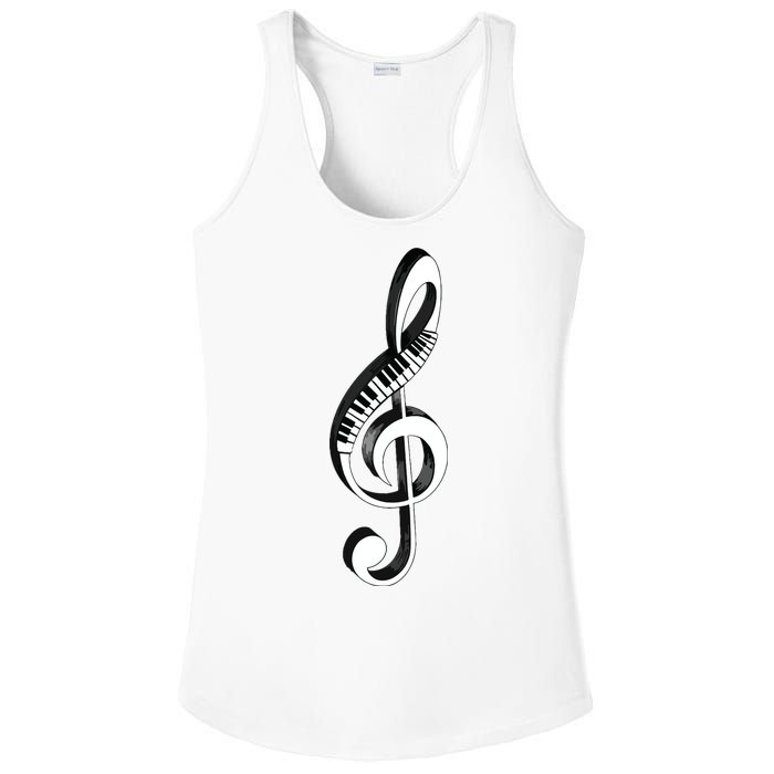 Cool Piano Art Men Women Musical Notes Piano Player Treble Ladies PosiCharge Competitor Racerback Tank